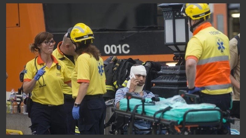 Uno de los heridos por el choque del tren en Barcelona. 