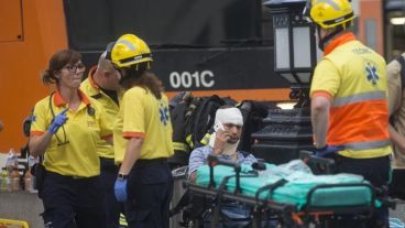 Uno de los heridos por el choque del tren en Barcelona.