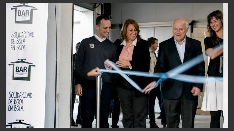 El acto de inauguración del Banco de Alimentos Rosario.