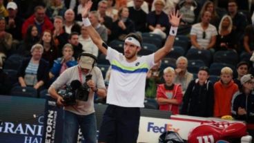 Yacaré Mayer festeja el pase a la final en Hamburgo.