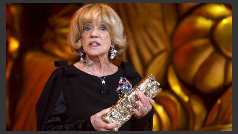 Jeanne Moreau recibe el Cesar honorífico durante la 33ª gala de los Premios Cesar, el 22 de febrero de 2008. 