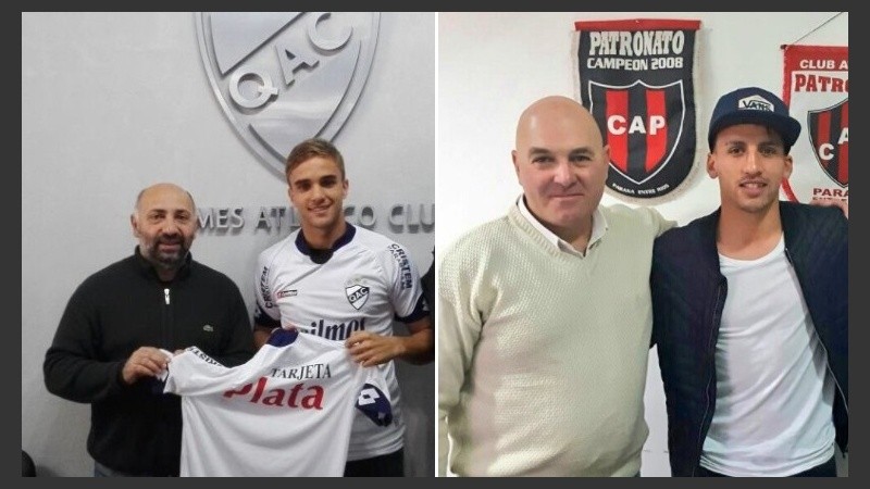 Mansilla y Migone, en sus nuevos equipos.