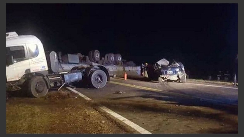 Así quedó el Chevrolet tras la colisión. 