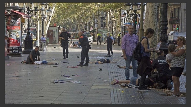 El atentado fue en plena Rambla.