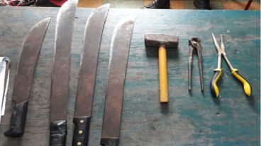 Las armas que fueron secuestradas por la policía.