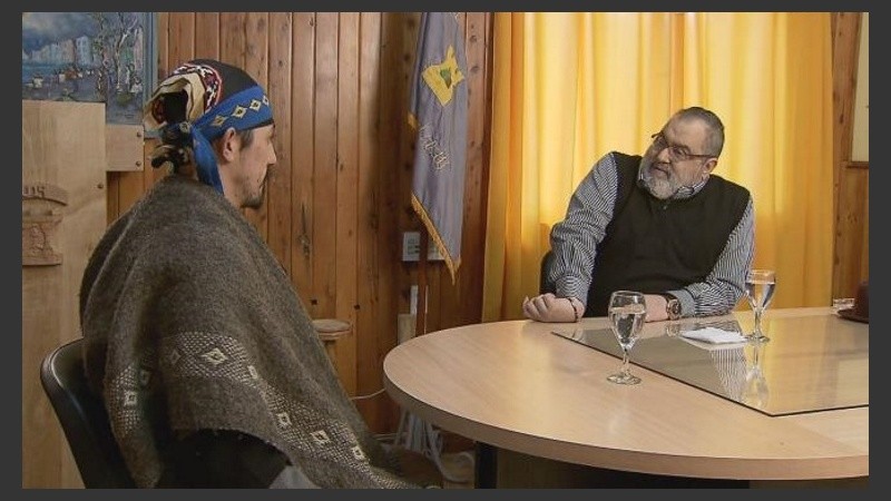 Lanata y el líder mapuche se encontraron en la cárcel de Esquel.