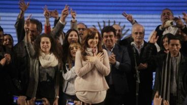 La ex presidenta en el acto después de las primarias.