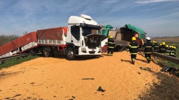 La escena del fatal accidente en la ruta 33.