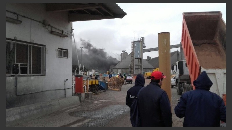 El incendio en la empresa Molinos. 