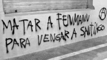 Feinmann se refirió a esta pintada.