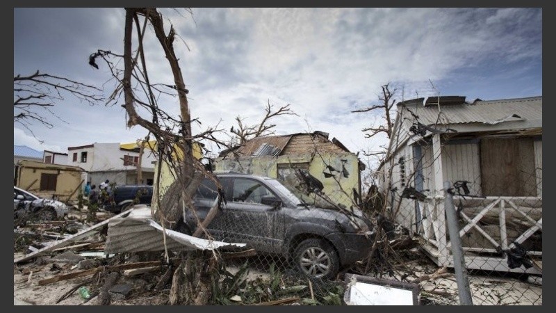 Una postal del devastador paso de Irma por Saint Martin.