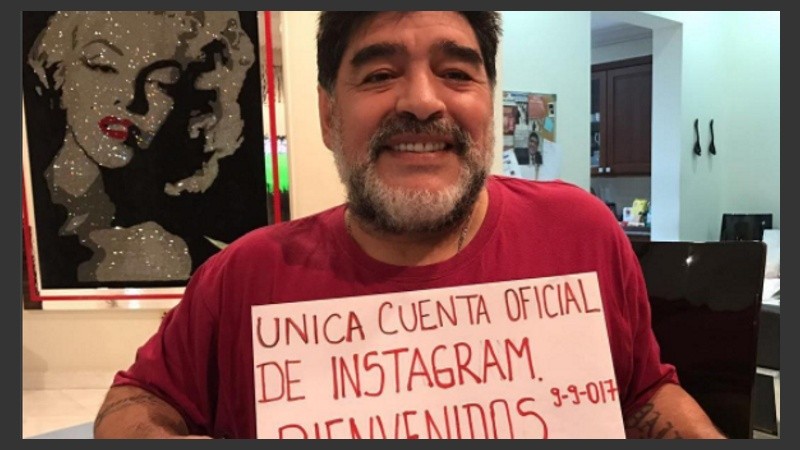 Maradona abrió su cuenta de Instagram el sábado.