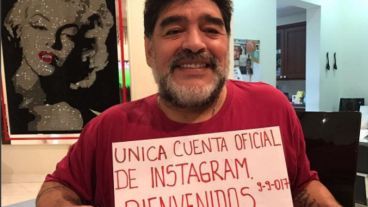 Maradona abrió su cuenta de Instagram el sábado.