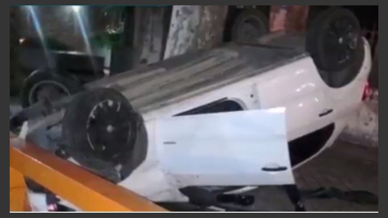 La foto del vuelco que mostró El Tres. 