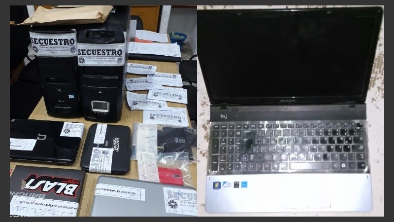 Material secuestrado en las viviendas allanadas.