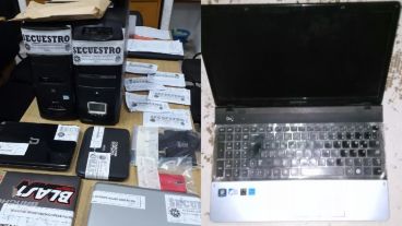 Material secuestrado en las viviendas allanadas.