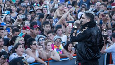 El Villano en pleno show.