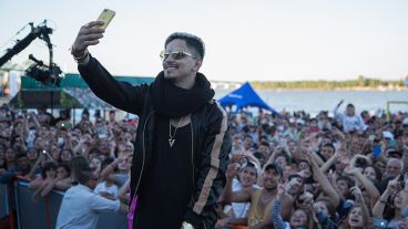 Una selfie para no olvidar los festejos en su paso por Rosario.