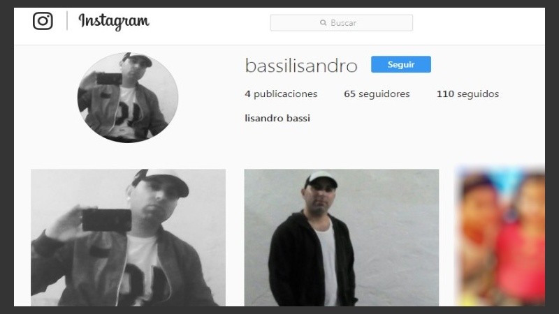 El perfil de Bassi con sus dos últimas fotos.