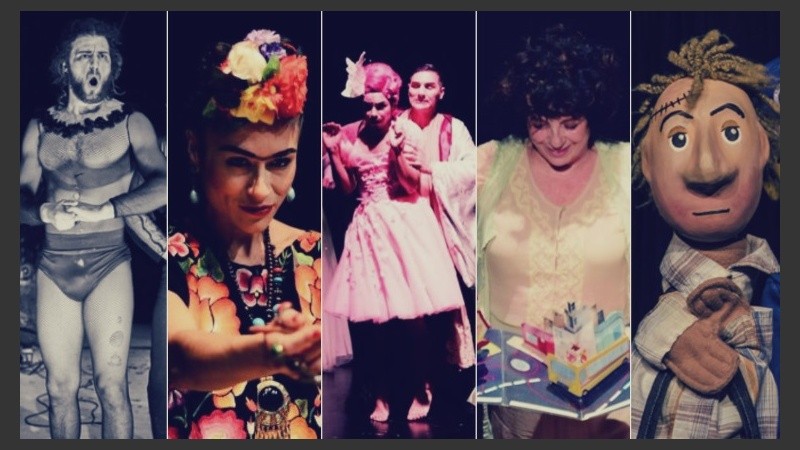 Sobre tablas: “All genius all idiot”, “Frida Kahlo, à Revolução!”, “Nenúfares”, “Laurita. Tiene muchas cosas que hacer” y “Alias Mate Cosido”.