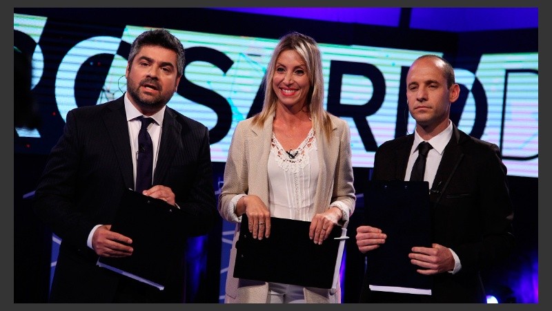 Los conductores del debate.