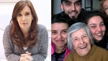 El video Cristina y una foto familiar de Cándida.