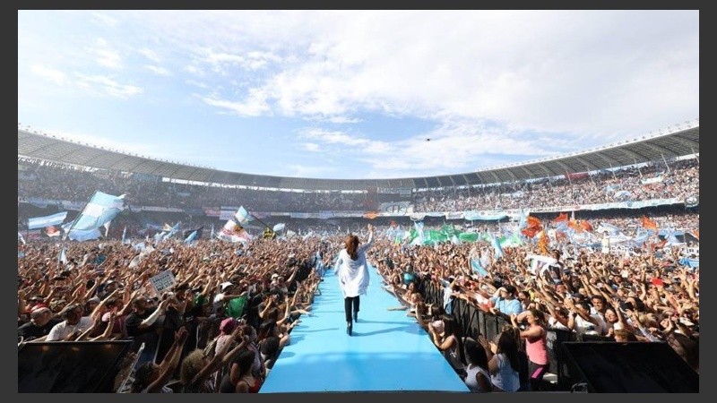 La ex presidenta en el acto de este lunes.