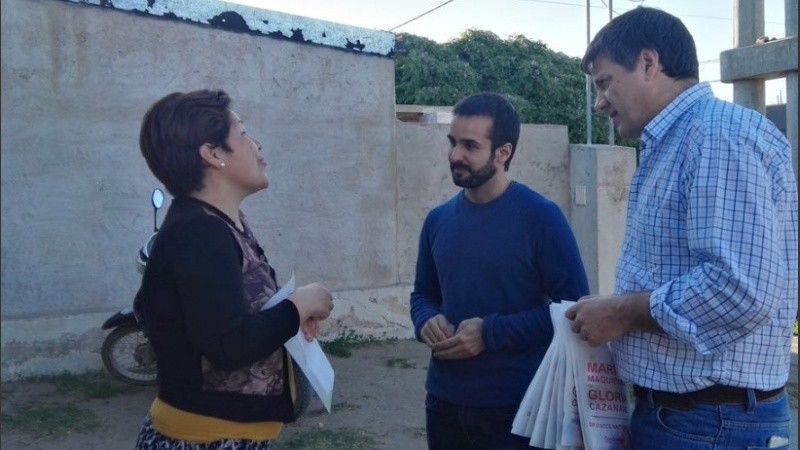 Maquieyra, en el centro, durante un timbreo.