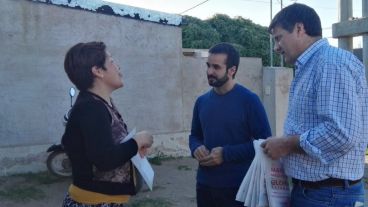 Maquieyra, en el centro, durante un timbreo.