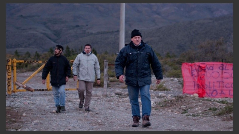 El juez de la causa, Gustavo Lleral, en el lugar del hallazgo.