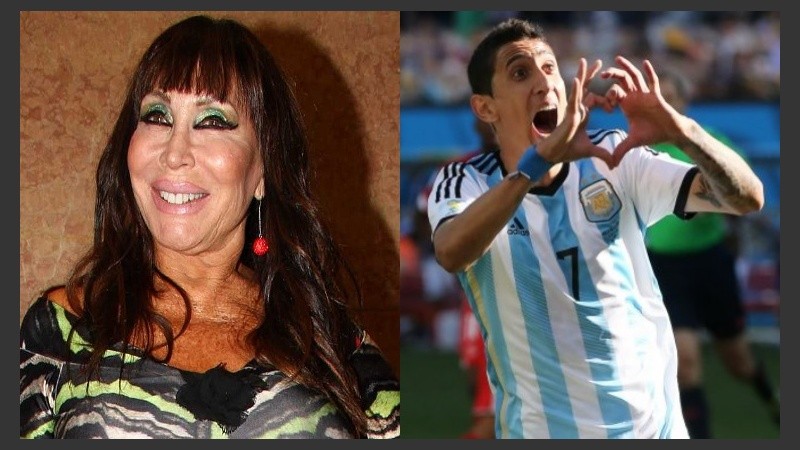 Moria y Di María, dos figuras dispuestas a saludar a sus fans.