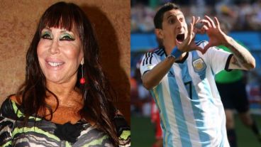 Moria y Di María, dos figuras dispuestas a saludar a sus fans.