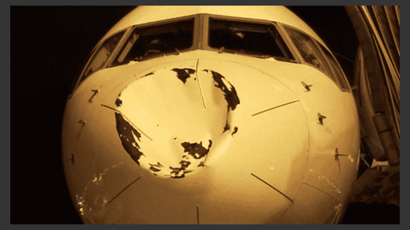 Así quedó el avión de Delta Airlines.