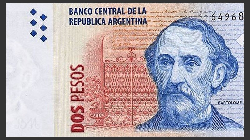 El billete tiene la cara de Bartolomé Mitre.