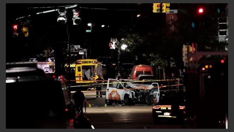 La camioneta usada para el atentado terrorista.