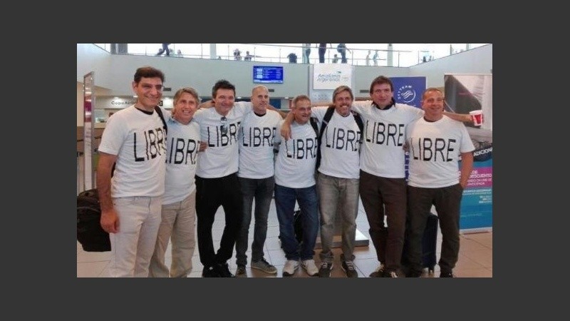 El grupo de amigos que viajó a Nueva York.