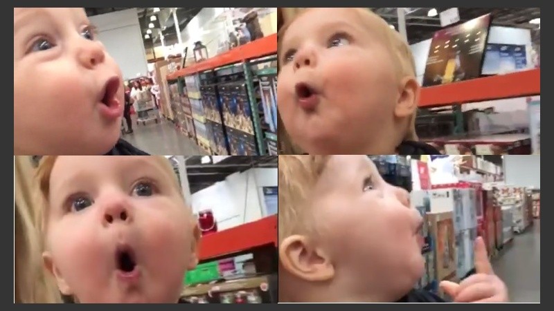 Las caras del niño sorprendido.