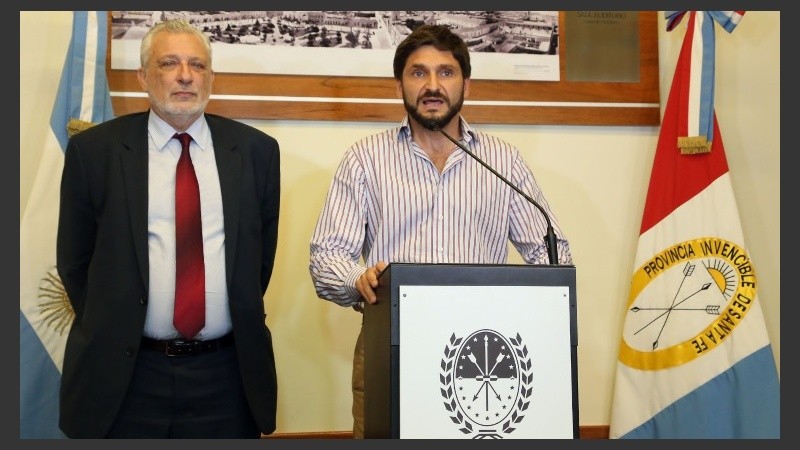 El ministro de Seguridad dio una conferencia de prensa en Santa Fe.