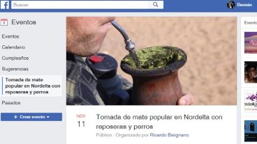 El evento convocado por Facebook.