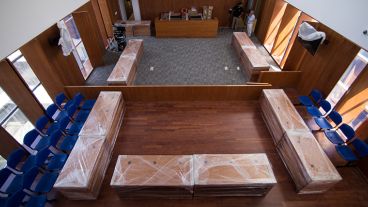 La sala donde se llevará a cabo el juicio a la banda Los Monos.