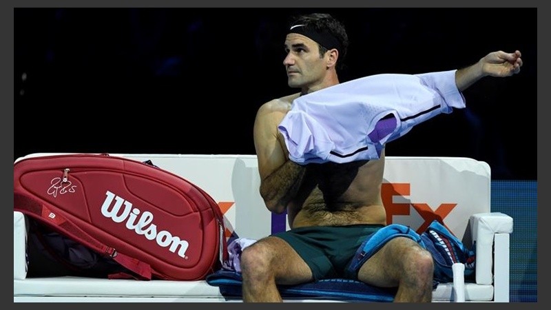 Federer este domingo tras el triunfo ante Sock.