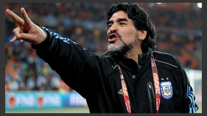 Maradona, cuando dirigió a Argentina en el Mundial de Alemania 2006.