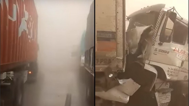 Dos imágenes de la secuencia de videos sobre la autopista.