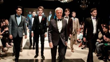 De la Sota desfiló en la presentación de su marca de ropa.