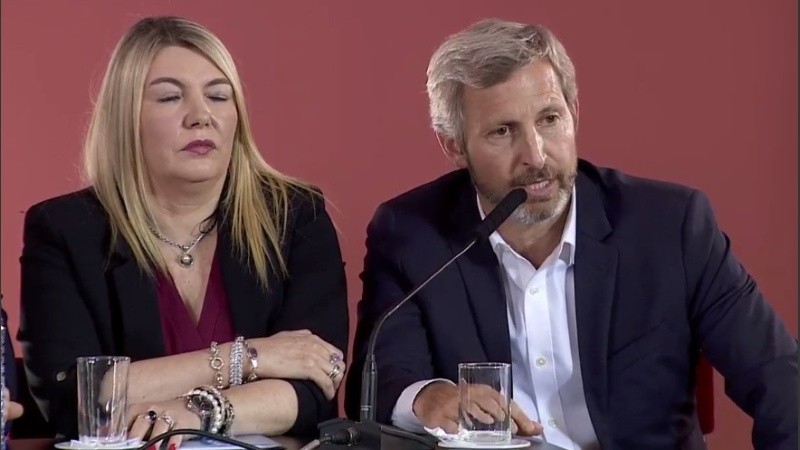 La gobernadora Bertone y el ministro Frigerio.