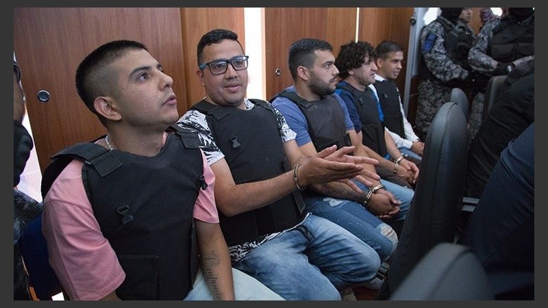 Los imputados en el juicio que inició este martes.