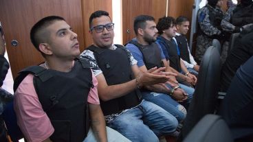 Los imputados en el juicio que inició este martes.