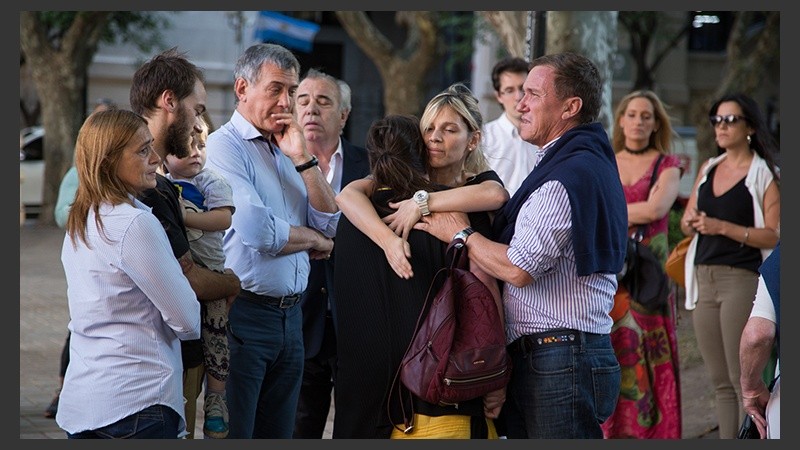 El concejal Boasso estuvo en la marcha.