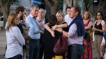 El concejal Boasso estuvo en la marcha.