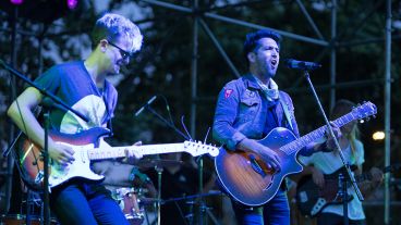 Cristian Amado, uno de los artistas que dio un show este jueves en la feria.